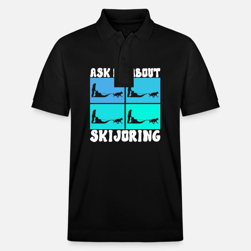 Sledding Sled dogs - Stanley/Stella Unisex Organic Polo Shirt PREPSTER - black