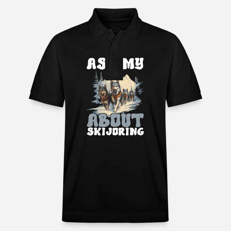 Schlittenfahren Schlittenhunde - Stanley/Stella Unisex Bio-Poloshirt PREPSTER - Schwarz