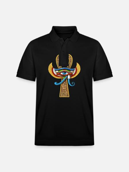 Egyptian Eye Of Horus Ankh - Stanley/Stella Unisex Organic Polo Shirt PREPSTER - black
