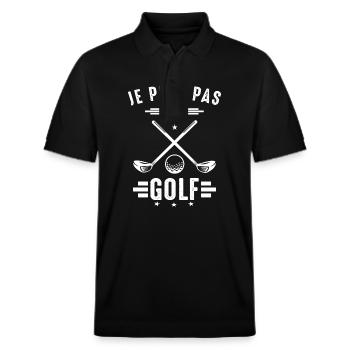Ich kann nicht haben Ich habe Golf Golfer Golfer Golfer - Stanley/Stella Unisex Bio-Poloshirt PREPSTER - Schwarz - Vorne - Roxy (174cm) & Andy (188cm)