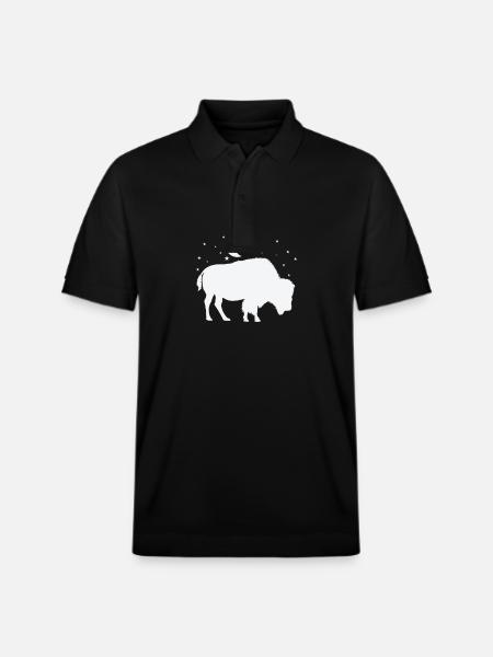 Bison in the moonlight - Stanley/Stella Unisex Organic Polo Shirt PREPSTER - black