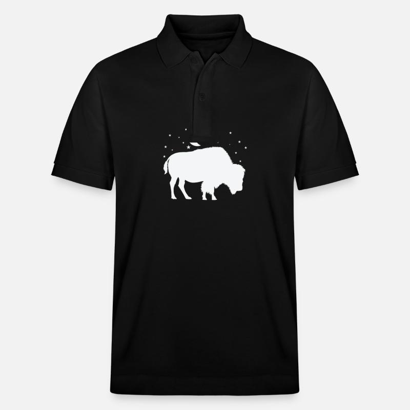 Bison au clair de lune - Polo PREPSTER bio Stanley/Stella Unisexe - noir
