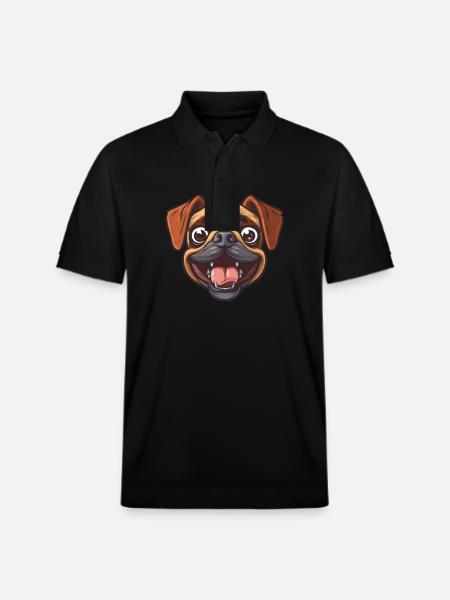 Puggle | Cartoon Artwork - Stanley/Stella Unisex Organic Polo Shirt PREPSTER - black