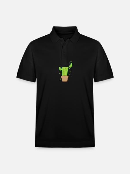 Cactus with good mood - Stanley/Stella Unisex Organic Polo Shirt PREPSTER - black