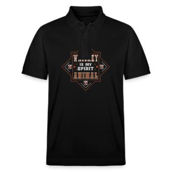 Whiskey Ist Mein Spirit Animal Erlebnis - Stanley/Stella Unisex Bio-Poloshirt PREPSTER - Schwarz - Vorne - Roxy (174cm) & Andy (188cm)