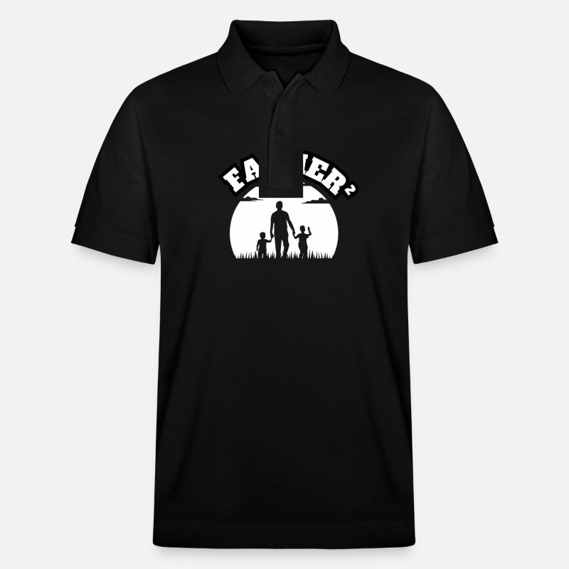 Father² 2 Sons White - Stanley/Stella Unisex Bio-Poloshirt PREPSTER - Schwarz