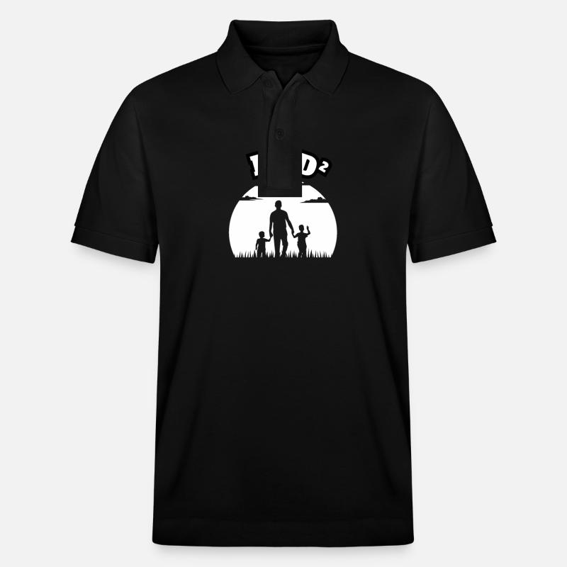 Papa² 2 fils blanc - Polo PREPSTER bio Stanley/Stella Unisexe - noir
