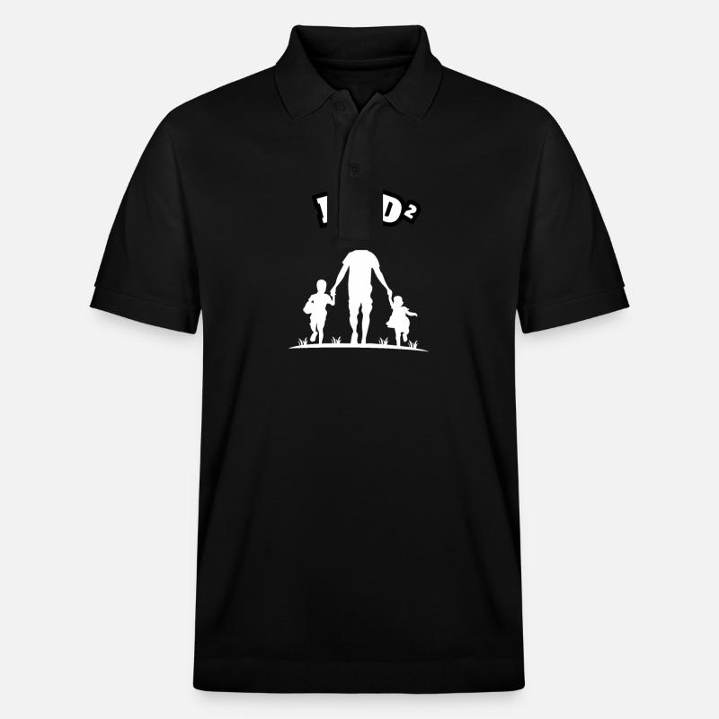 Papa² 2 Enfants Blanc - Polo PREPSTER bio Stanley/Stella Unisexe - noir