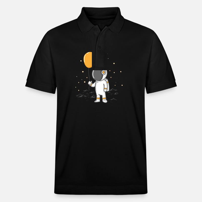 Astronaut mit Ballon - Stanley/Stella Unisex Bio-Poloshirt PREPSTER - Schwarz