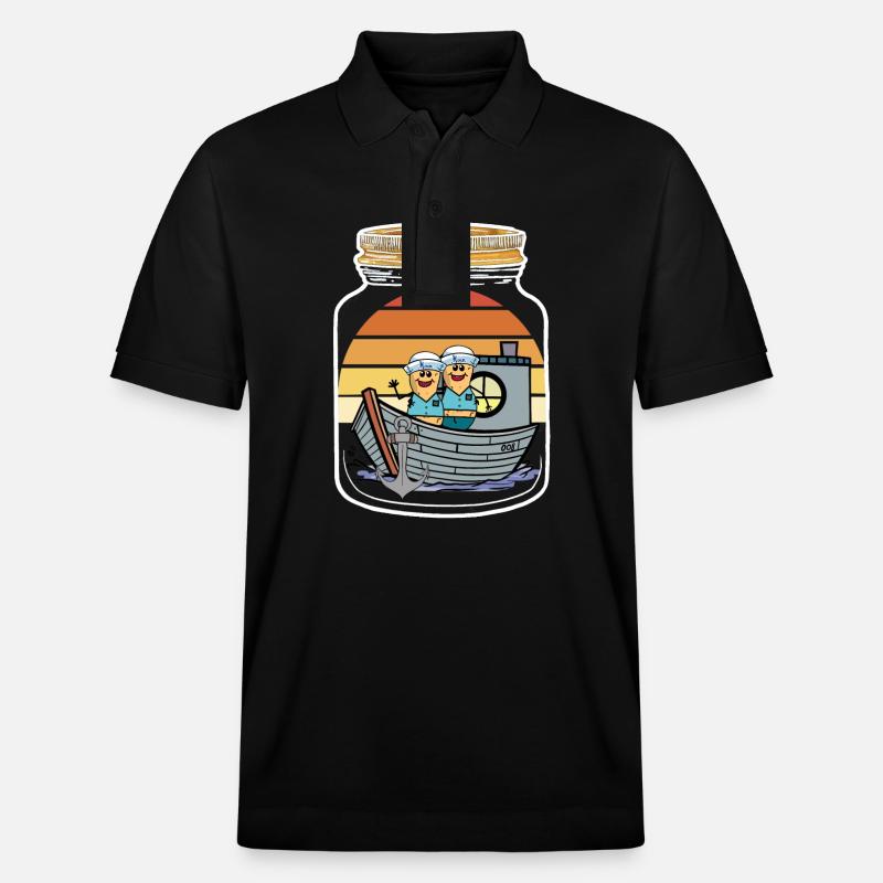 Cacahuètes Marins Garçons Marins Marins - Polo PREPSTER bio Stanley/Stella Unisexe - noir