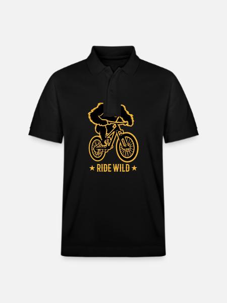 Gorilla Biker Mountain Biker E-Biker Sjove dyr - Stanley/Stella PREPSTER økologisk unisex poloshirt - sort