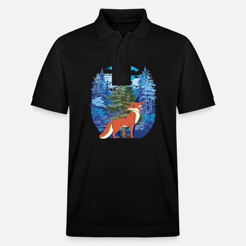 Fuchs Füchse Wald - Stanley/Stella Unisex Bio-Poloshirt PREPSTER - Schwarz