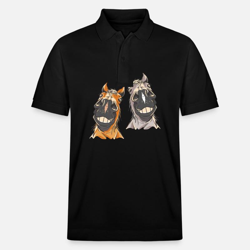 Cheval tête cheval chevaux - Polo PREPSTER bio Stanley/Stella Unisexe - noir