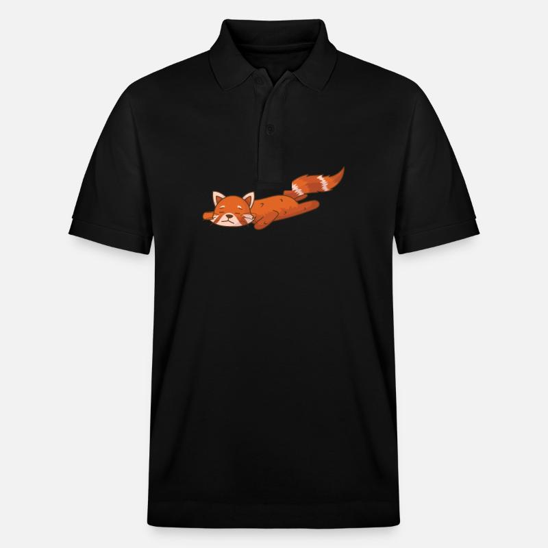 Panda roux ours chat bambou - Polo PREPSTER bio Stanley/Stella Unisexe - noir