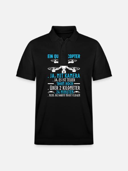 Drone Pilot UAV FPV Quadcopter - Stanley/Stella Unisex Organic Polo Shirt PREPSTER - black