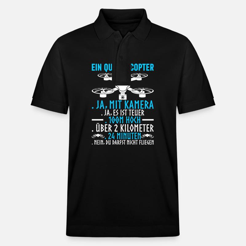 Drone Pilot UAV FPV Quadcopter - Stanley/Stella Unisex Organic Polo Shirt PREPSTER - black