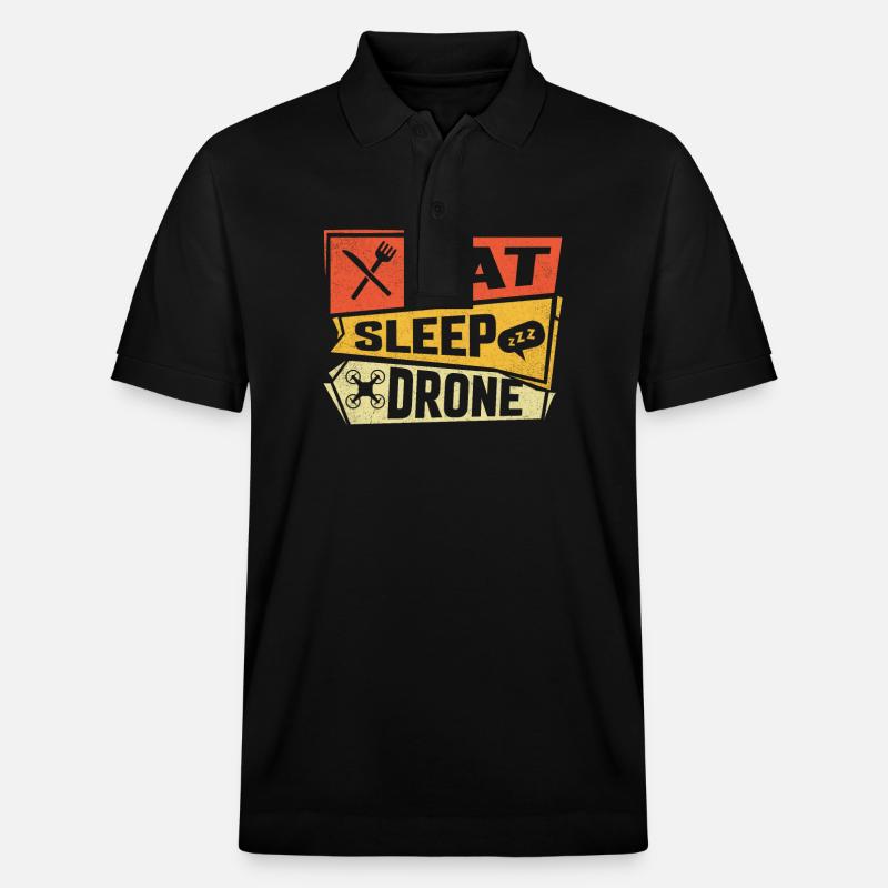 Eat Sleep Drone - Stanley/Stella Unisex Bio-Poloshirt PREPSTER - Schwarz