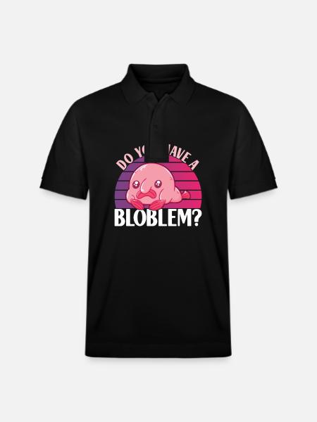 Cute Blob Fish Ugly Fish - Stanley/Stella Unisex Organic Polo Shirt PREPSTER - black