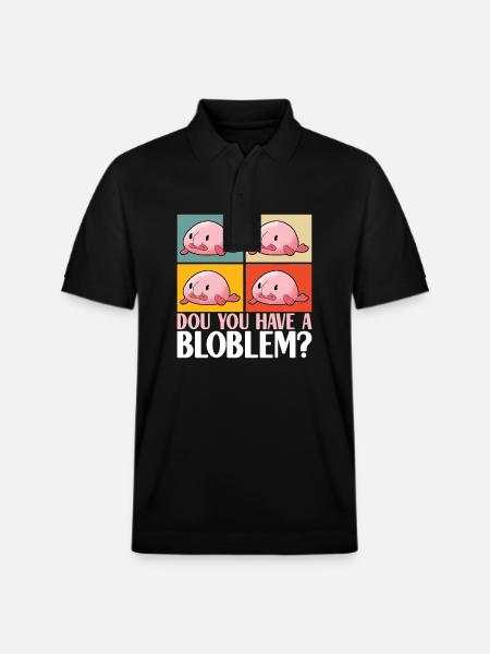 Cute Blob Fish Ugly Fish - Stanley/Stella Unisex Organic Polo Shirt PREPSTER - black