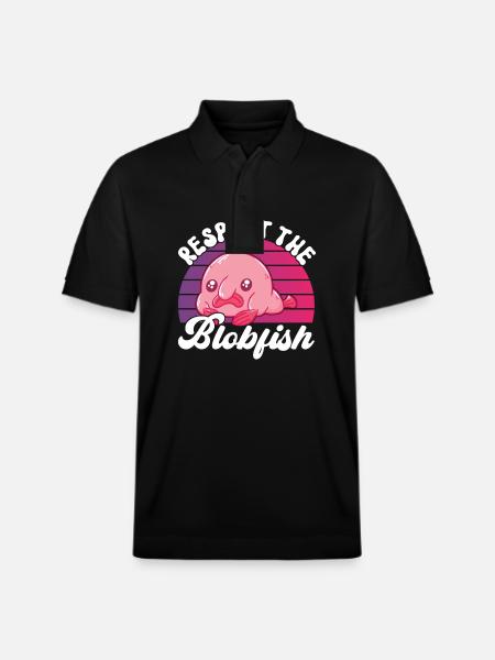 Cute Blob Fish Ugly Fish - Stanley/Stella Unisex Organic Polo Shirt PREPSTER - black