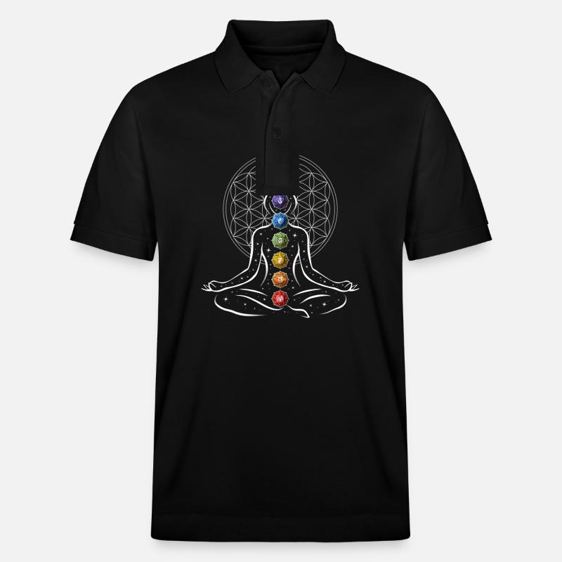 Meditations-Chakra - Stanley/Stella Unisex Bio-Poloshirt PREPSTER - Schwarz