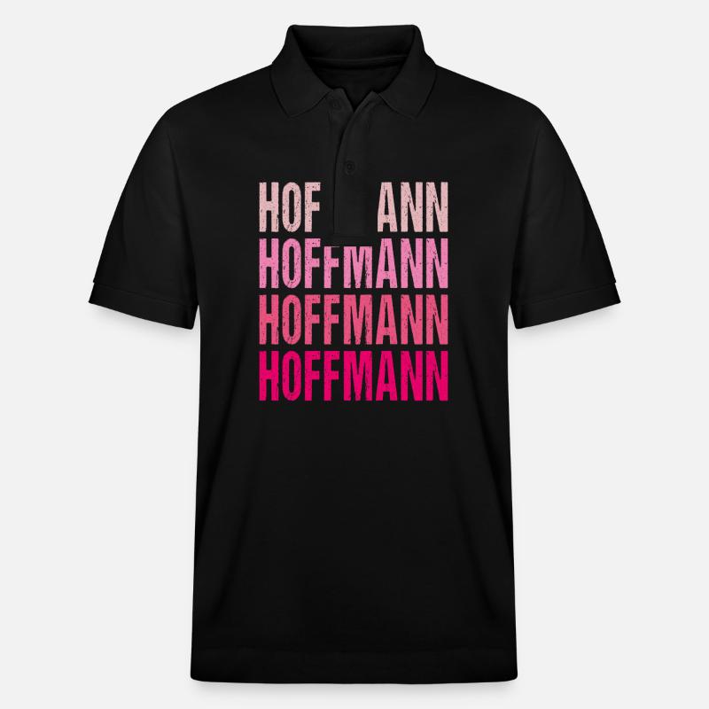 Hoffmann Retro Rosa Nachname Geschenkidee - Stanley/Stella Unisex Bio-Poloshirt PREPSTER - Schwarz