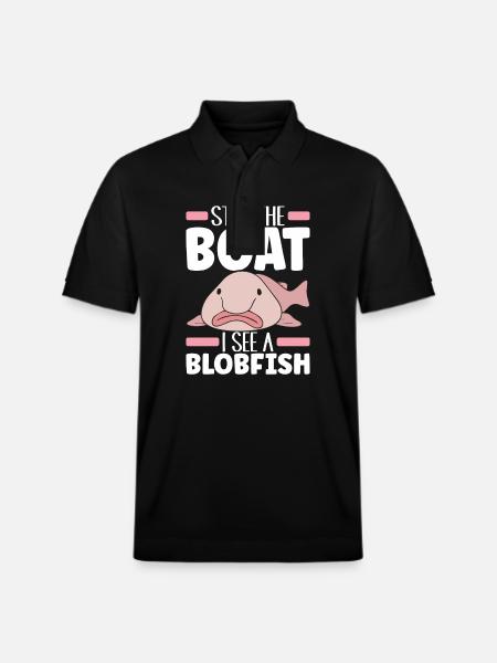 Süßer Blobfisch Hässlicher Fisch - Stanley/Stella Unisex Bio-Poloshirt PREPSTER - Schwarz
