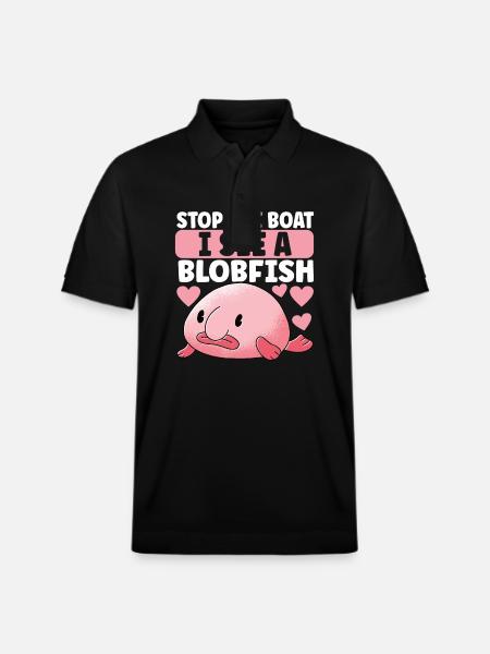 Cute Blob Fish Ugly Fish - Stanley/Stella Unisex Organic Polo Shirt PREPSTER - black