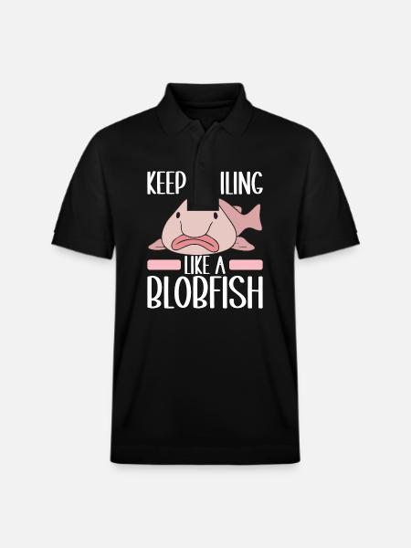 Cute Blob Fish Ugly Fish - Stanley/Stella Unisex Organic Polo Shirt PREPSTER - black