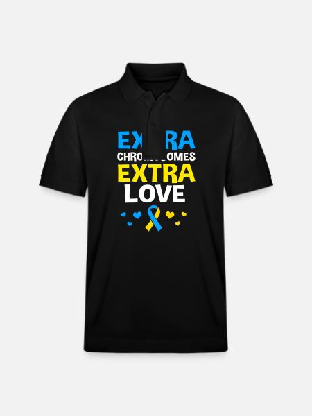 Down syndrome T21 chromosome trisomy - Stanley/Stella Unisex Organic Polo Shirt PREPSTER - black