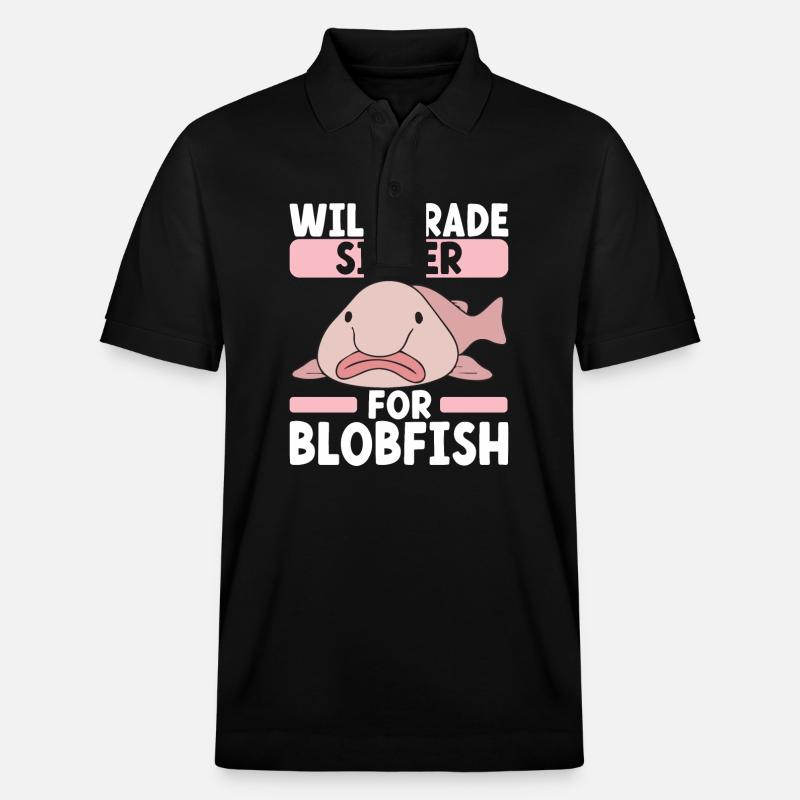 Poisson blob mignon poisson laid - Polo PREPSTER bio Stanley/Stella Unisexe - noir
