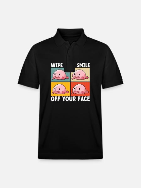 Cute Blob Fish Ugly Fish - Stanley/Stella Unisex Organic Polo Shirt PREPSTER - black