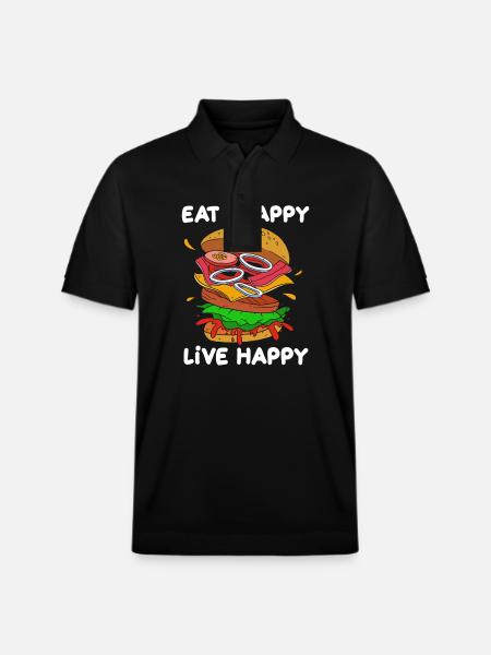 Cheeseburger - Stanley/Stella Unisex Organic Polo Shirt PREPSTER - black