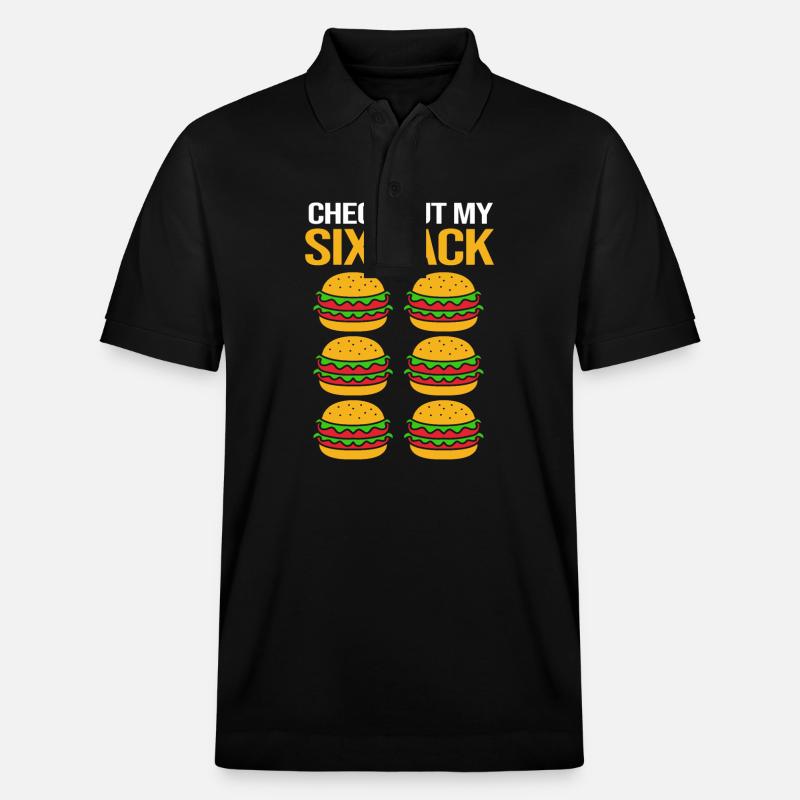Cheeseburger Six Pack - Stanley/Stella Unisex Bio-Poloshirt PREPSTER - Schwarz