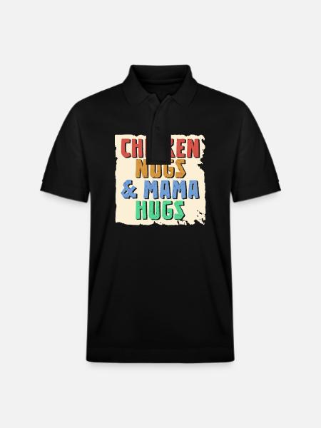Chicken Nugs & Mama Hugs - Stanley/Stella Unisex Organic Polo Shirt PREPSTER - black