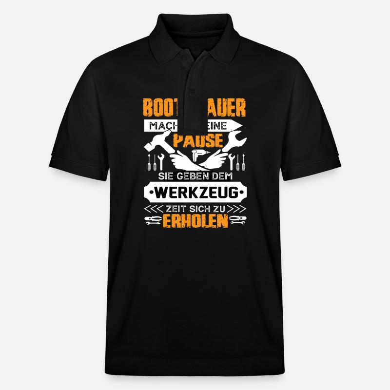 Bootesbauer Machen Keine Pause - Stanley/Stella Unisex Bio-Poloshirt PREPSTER - Schwarz