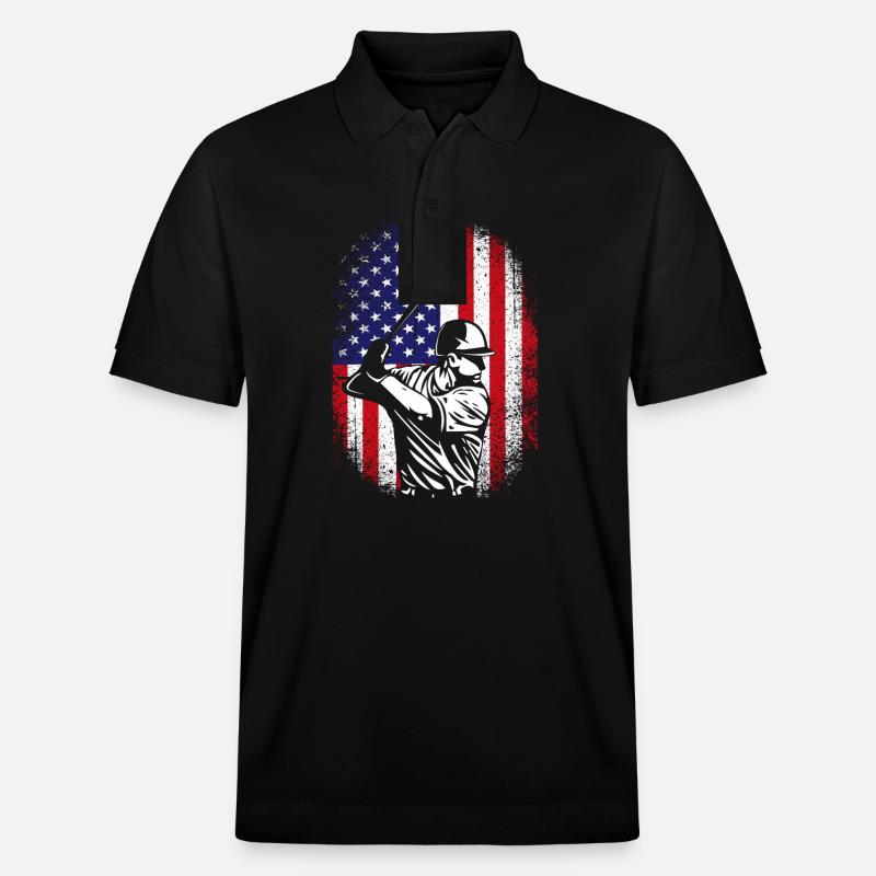 Baseball USA - Stanley/Stella Unisex Bio-Poloshirt PREPSTER - Schwarz