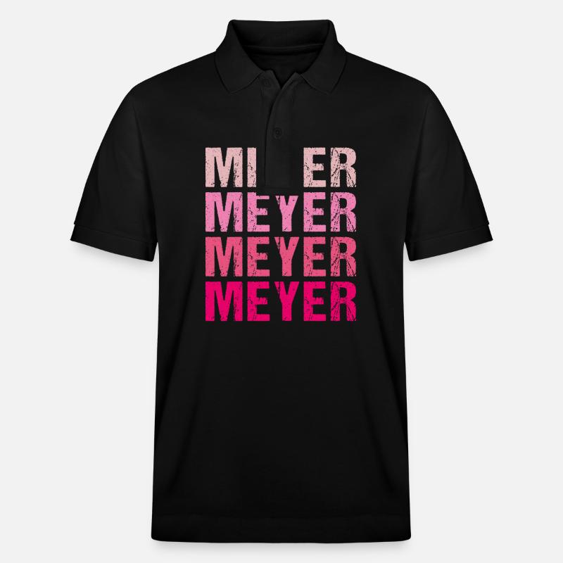 Meyer Familienname Team Retro Geschenkidee - Stanley/Stella Unisex Bio-Poloshirt PREPSTER - Schwarz