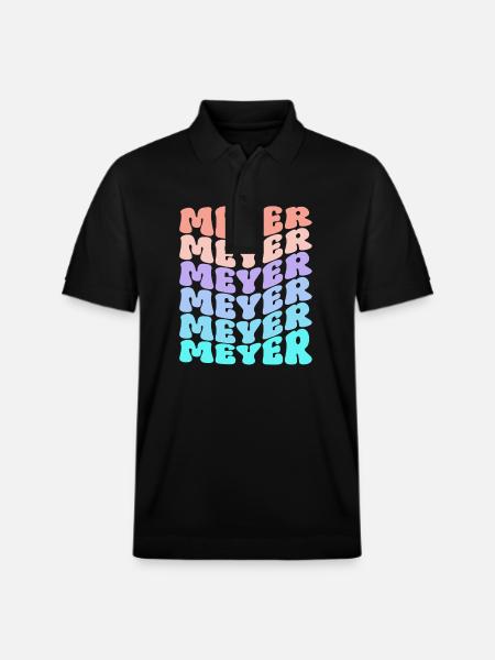 Meyer Retro Family Surname Gift - Stanley/Stella Unisex Organic Polo Shirt PREPSTER - black