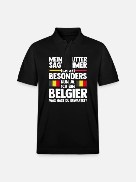 Belgian Belgian Belgium - Stanley/Stella Unisex Organic Polo Shirt PREPSTER - black