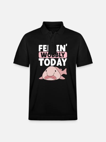 Cute Blob Fish Ugly Fish - Stanley/Stella Unisex Organic Polo Shirt PREPSTER - black
