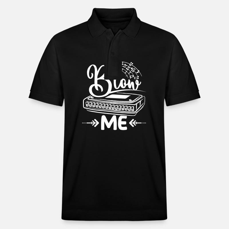 Harmonica player blow me - Stanley/Stella Unisex Bio-Poloshirt PREPSTER - Schwarz