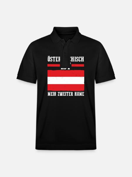 Austrians Austria - Stanley/Stella Unisex Organic Polo Shirt PREPSTER - black
