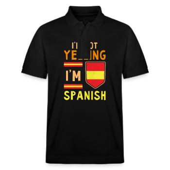 Espana Herkunft Spanien Flagge Reise Spanisch - Stanley/Stella Unisex Bio-Poloshirt PREPSTER - Schwarz - Vorne - Roxy (174cm) & Andy (188cm)