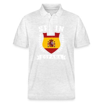 Hispania Madrid Spanien Espana Spanische - Stanley/Stella Unisex Bio-Poloshirt PREPSTER - Weiß meliert - Vorne - Roxy (174cm) & Andy (188cm)