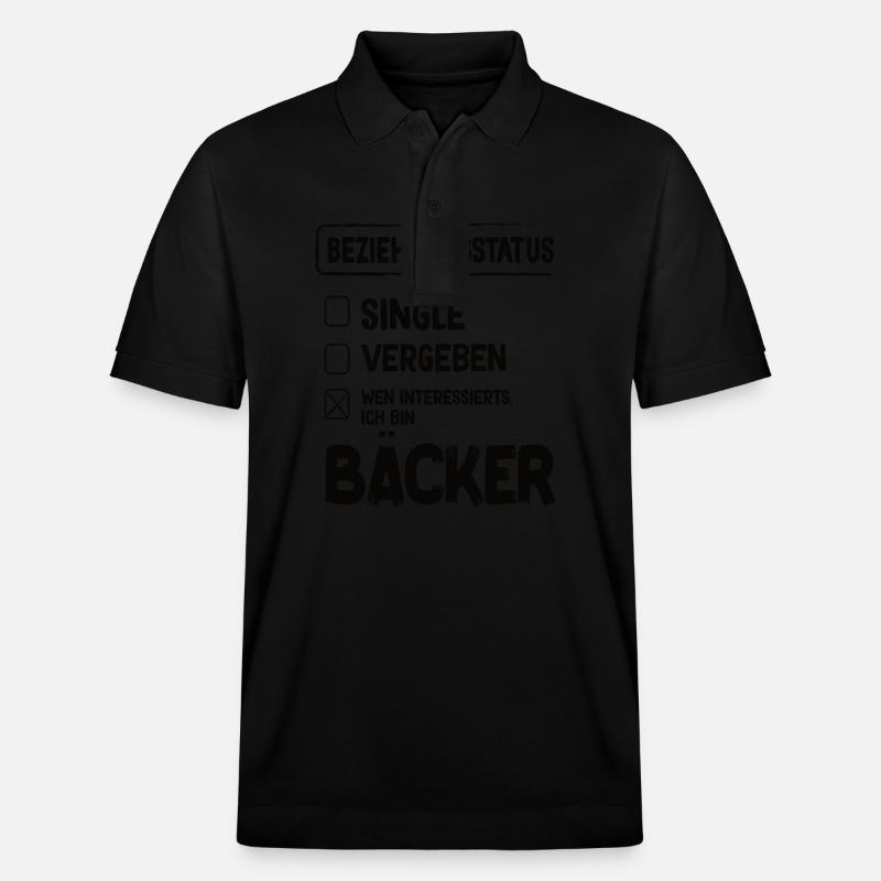 Bäcker Beziehungsstatus Back Backwaren Backen - Stanley/Stella Unisex Bio-Poloshirt PREPSTER - Schwarz