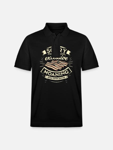Sorry For Moaning While Eating Bacon. - Stanley/Stella Unisex Organic Polo Shirt PREPSTER - black