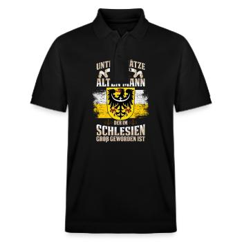 Schlesien Wappen Provinz Schlesisch Region - Stanley/Stella Unisex Bio-Poloshirt PREPSTER - Schwarz - Vorne - Roxy (174cm) & Andy (188cm)