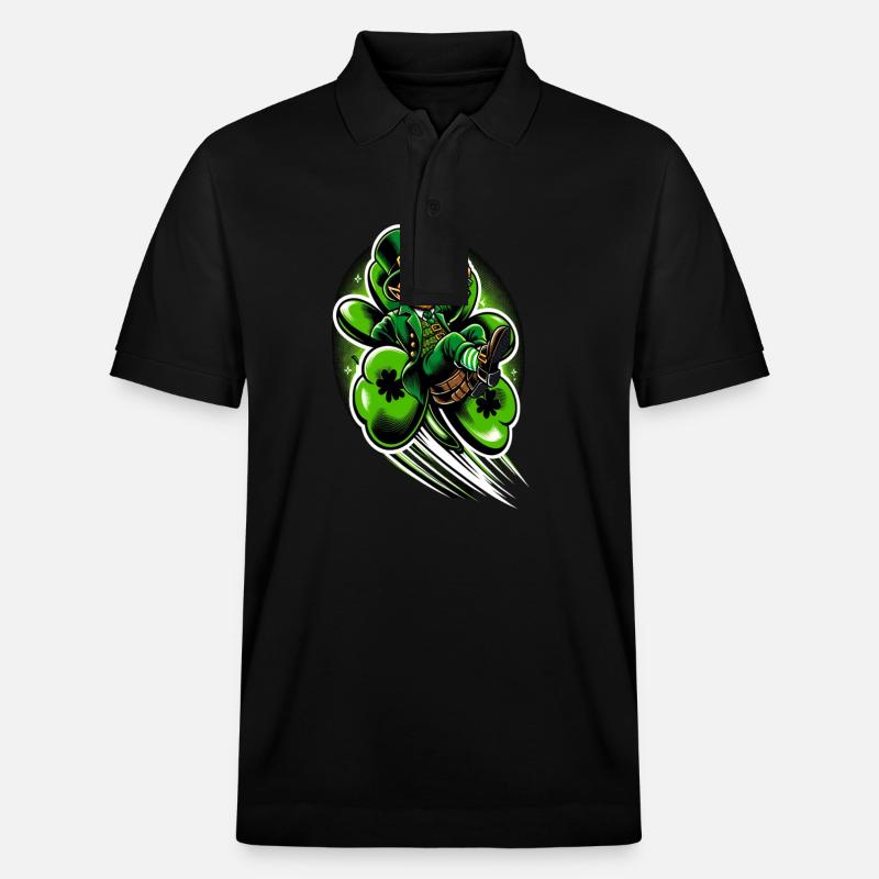 Leprechaun volant (Leprechaun irlandais) - Polo PREPSTER bio Stanley/Stella Unisexe - noir