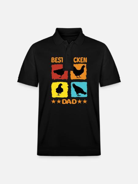 Best Chicken Dad - Stanley/Stella Unisex Organic Polo Shirt PREPSTER - black